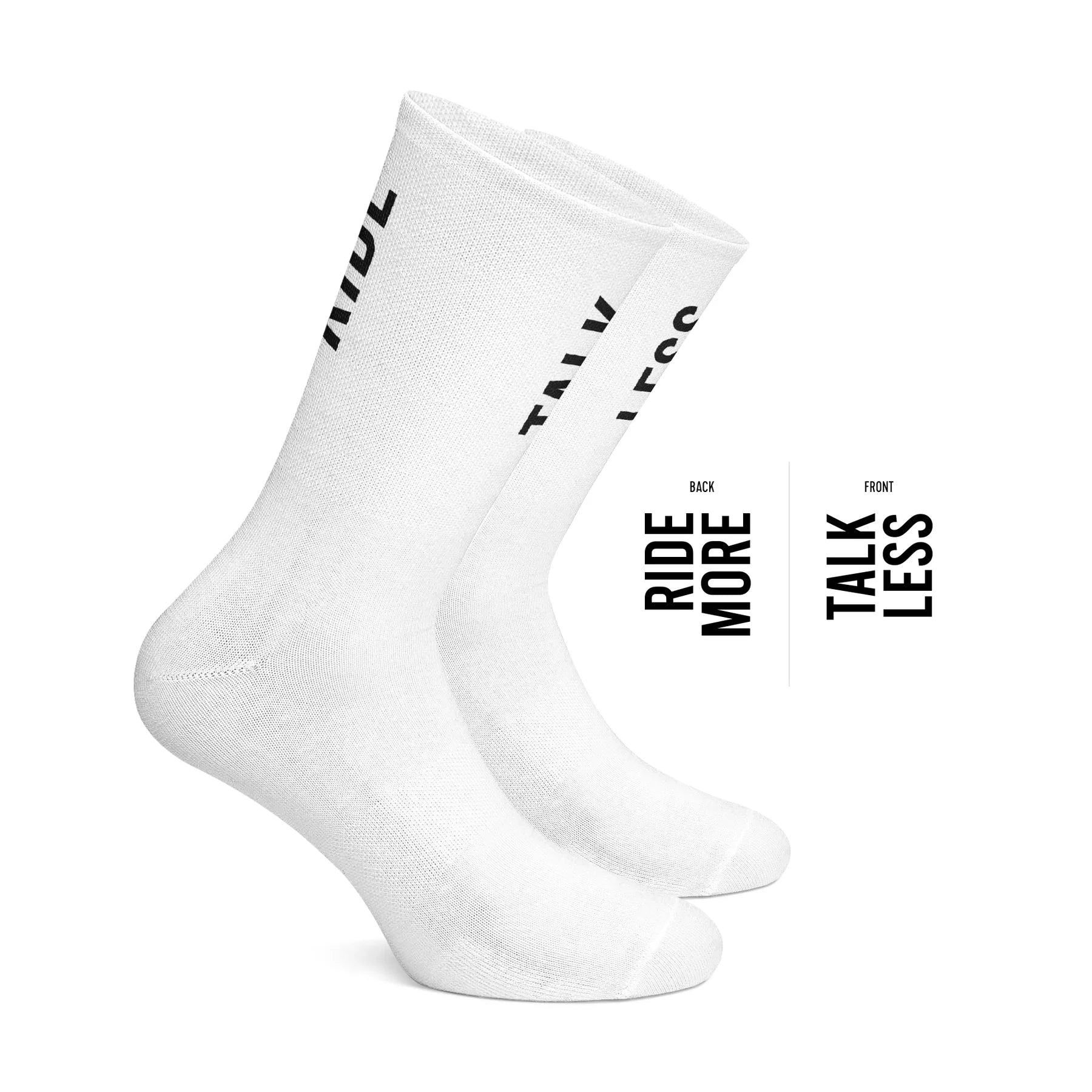 Cois Cycling Talk Less Ride More Cycling Socks White
