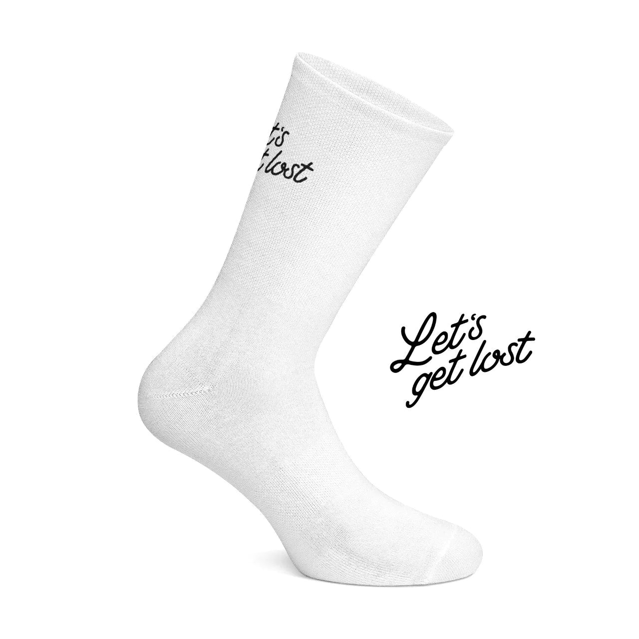 Cois Cycling Let's Get Lost Cycling Socks White